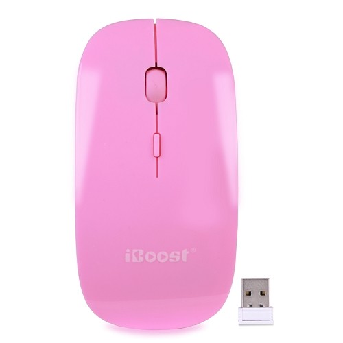 iBoost MS6131PK 2.4GHz Wireless 3-Button Optical Scroll Mouse w/Nano USB Transceiver (Pink) - Retail Hanging Package
