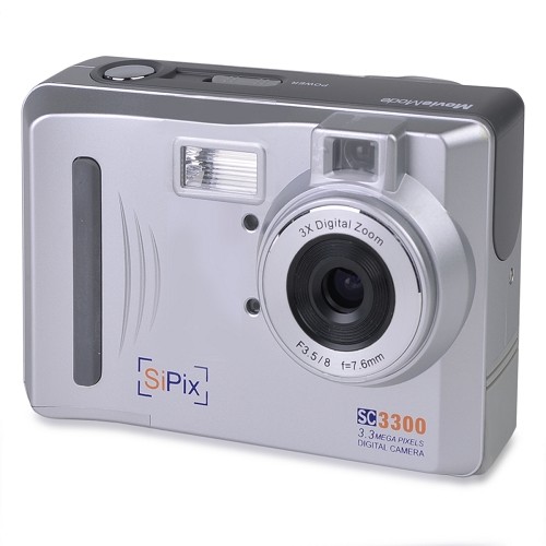 SiPix SC-3300 3.3MP 3x Digital Zoom Camera w/1.6" LCD (Silver)