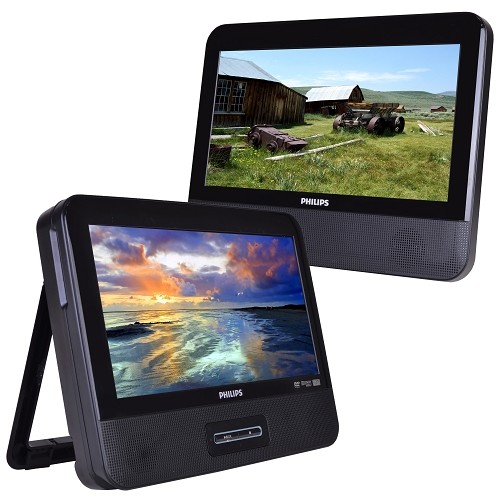 9" Philips PD9012/17 Widescreen Portable DVD Player with Dual Screens (Black)