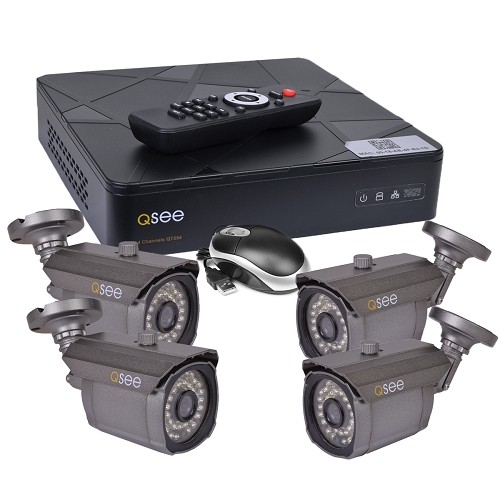 Q-See QT554-4V3-5R 4-Channel Analog DVR Surveillance Kit w/500GB Hard Drive & 4 900TVL Bullet Cameras