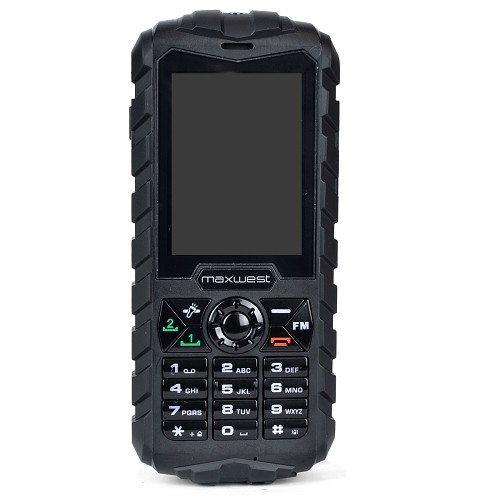 Maxwest Ranger 2G 2.4" 64MB Unlocked Quadband GSM 850/900/1800/1900 Dual-SIM Water Resistant Cell Phone (Black)