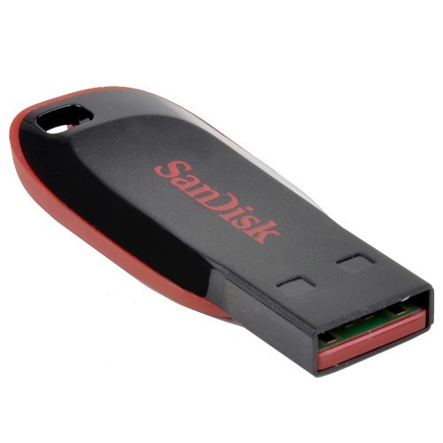 SanDisk Cruzer Blade 64GB USB 2.0 Flash Drive (Black/Red) - Retail Hanging Blister Package