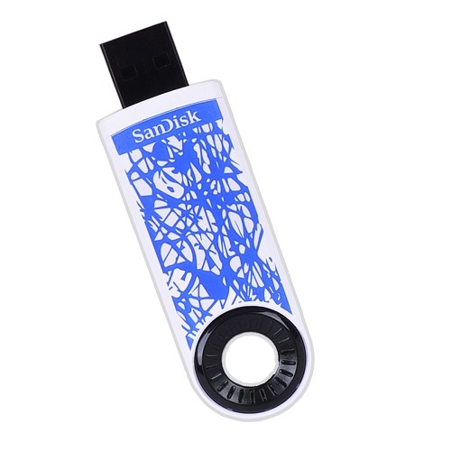 SanDisk Cruzer Dial 32GB USB 2.0 Flash Drive (White/Blue)