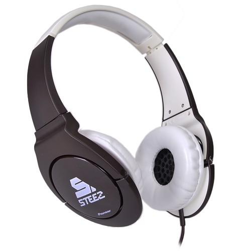 Pioneer Steez Effects Stereo Headphones (Dark Brown & White) - Retail Package