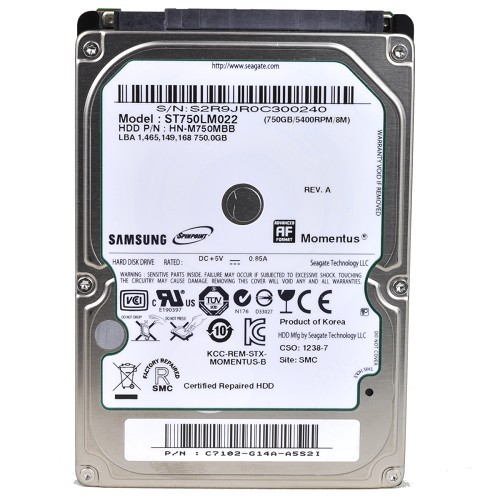 Samsung SpinPoint ST750LM022 750GB SATA/300 5400RPM 8MB 2.5" Hard Drive