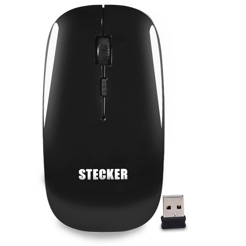 2.4GHz Wireless 4-Button Optical Scroll Mouse w/Nano USB Receiver & DPI Switch (Black)