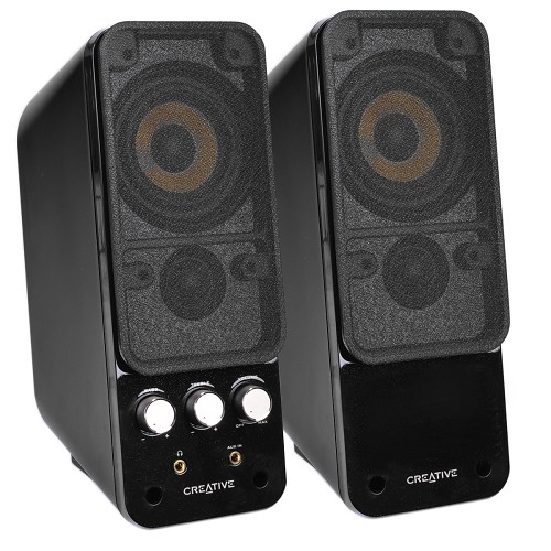 Creative T20 2-Piece GigaWorks Series II 2.0 Multimedia Speaker System w/3.5mm Headphone & Auxiliary Jacks (Black) - B