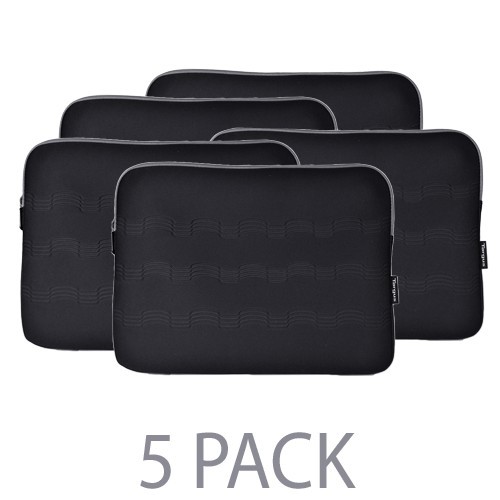 (5-Pack) Targus TSS588US Debossed Neoprene Laptop Sleeve - Fits up to 15.6" (Black/Gray)