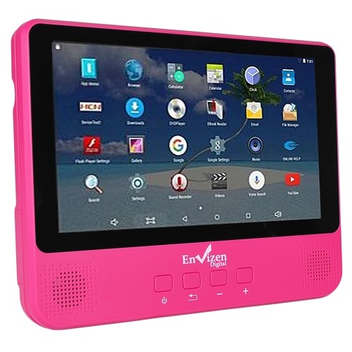 Envizen 2-in-1 Android Tablet + DVD Player - Quad-Core 1.3GHz 1GB 16GB 9" Touchscreen Android 5.1 (Pink)