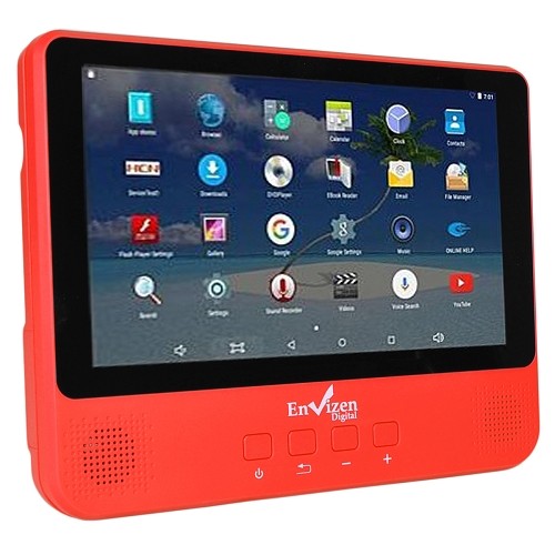 Envizen 2-in-1 Android Tablet + DVD Player - Quad-Core 1.3GHz 1GB 16GB 9" Touchscreen Android 5.1 (Red)