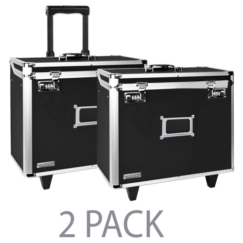 (2-Pack) Vaultz VZ00194 Legal Size Locking Mobile Business Case w/Computer Sleeve That Fits 16" Laptops (Black)