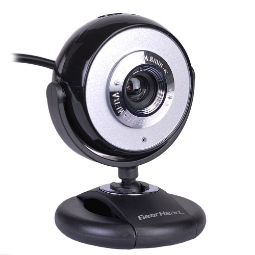 GearHead WC740I Plug-n-Play 1.3MP (Interpolated) USB 2.0 Webcam for PC w/Built-in Microphone (Black)