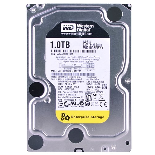 Western Digital RE4 WD1003FBYX 1 Terabyte (1TB) SATA/300 7200RPM 64MB Hard Drive