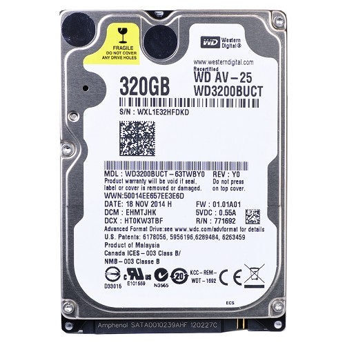 Western Digital AV-25 320GB SATA/300 5400RPM 16MB 2.5" Hard Drive
