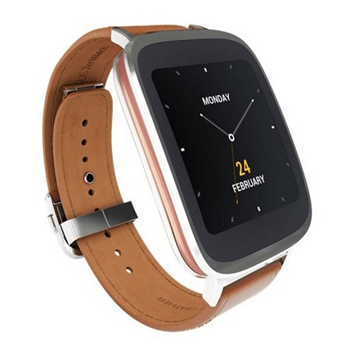 ASUS ZenWatch Touchscreen Snapdragon 400 1.2GHz 512MB 4GB eMMC 1.63" Smart Watch Android Wear w/Brown Leather Strap