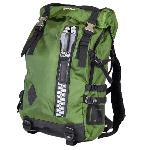 Manhattan 439695 Zippack Heavy-Duty Water-Resistant Nylon/Polyester Backpack - Fits up to 15.6" (Green/Black)