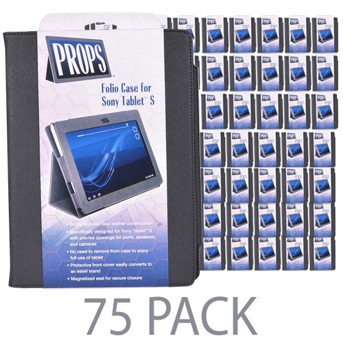 (75-Pack) PC Treasures Props Faux leather Folio Case for Sony Tablet S 9.4" (Black)