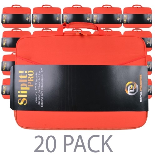 (20-Pack) PC Treasures SlipIt! Pro Polyester Sleeve Case for 17" Notebook (Tangerine Tango)