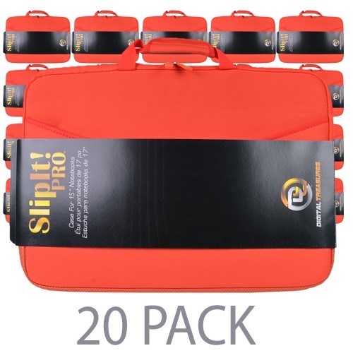 (20-Pack) PC Treasures SlipIt! Pro Polyester Sleeve Case for 15" Notebook (Tangerine Tango)