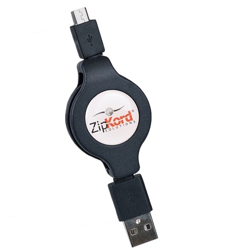 ZipKord 310USB Retractable USB (M) to USB Micro (M) Charge & Sync Cable w/30-Pin Dock Connector Adapter