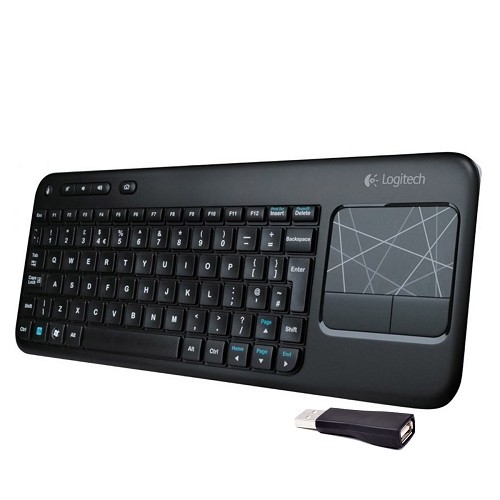 Logitech Wireless Touch K400r Wireless Keyboard w/3.5" Multi-touch Touchpad & Nano Transceiver (Black)