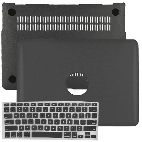 SlickBlue Leatherette Hard Case for 13" MacBook Air w/Keyboard Cover (Black)