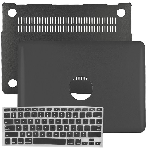 SlickBlue Leatherette Hard Case for 11" MacBook Air w/Keyboard Cover (Black)