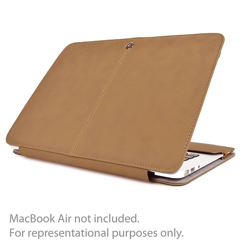 SlickBlue Suede Leather Clip-On Case for 13" MacBook Air (Light Brown)