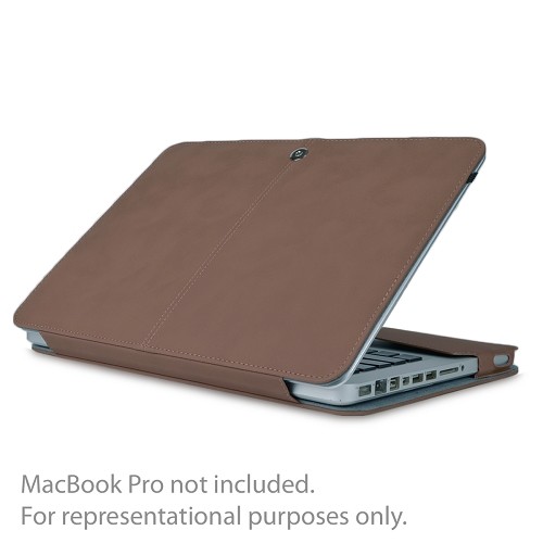 SlickBlue Suede Leather Clip-On Case for 13" MacBook Pro (Coffee)