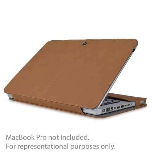 SlickBlue Suede Leather Clip-On Case for 13" MacBook Pro (Brown)