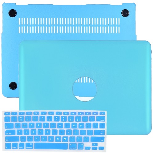 SlickBlue Leatherette Hard Case for 13" MacBook Air w/Keyboard Cover (Turquoise Blue)