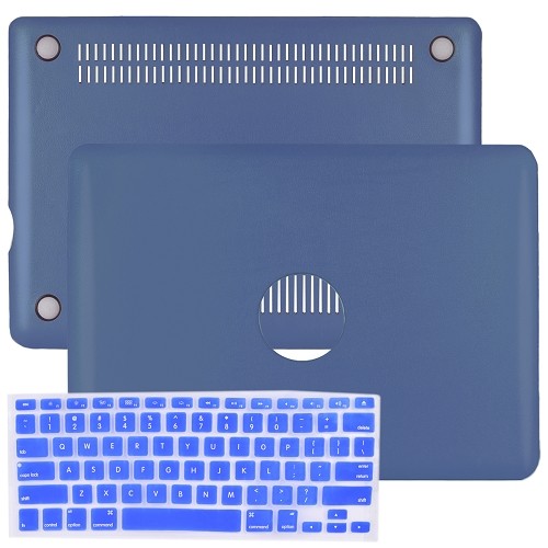 SlickBlue Leatherette Hard Case for 13" MacBook Pro w/Keyboard Cover (Royal Blue)