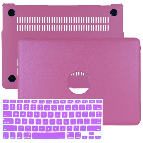 SlickBlue Leatherette Hard Case for 13" MacBook Air w/Keyboard Cover (Purple)