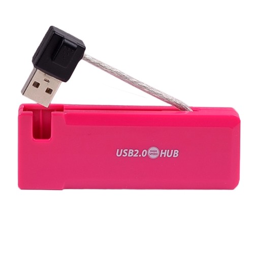 @.com DCD13101 4-Port USB 2.0 Travel Hub (Pink)