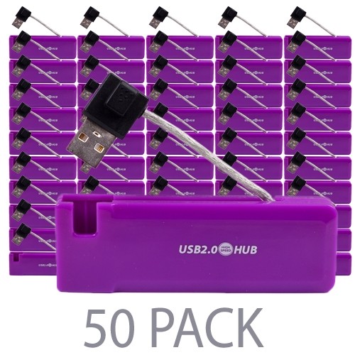 (50-Pack) @.com DCD13102 4-Port USB 2.0 Travel Hub (Purple)