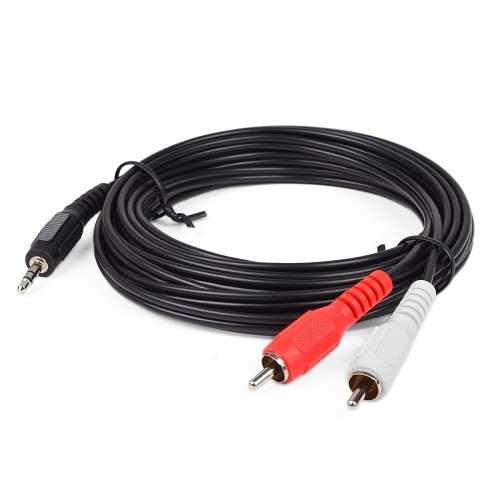12' @.com DCD14207 3.5mm (M) to Dual RCA (M) Stereo Audio Cable (Black)