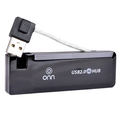 Onn DCD14214 Slim 4-Port USB 2.0 Hub (Black)