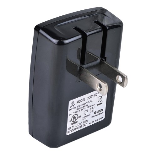 @.com DCD14227 1.0A Single Port USB Wall Charger w/Retractable Prongs (Black)