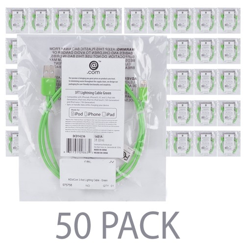 (50-Pack) 3' @.com DCD14236 Lightning to USB Charge/Sync Cable - For iPhone 7