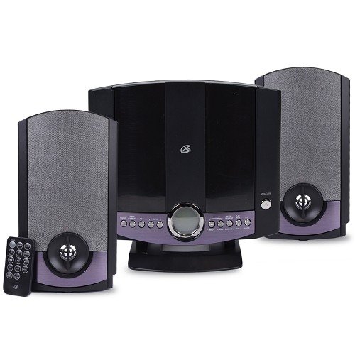 GPX HM3817DTBLK Compact Disc Home Music System w/Backlit LCD & Auxiliary 3.5mm Jack (Gray) - B