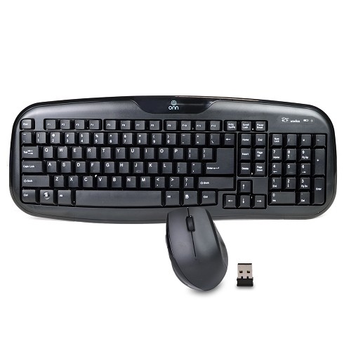 Onn LS6400R 2.4GHz 103-Key Wireless Keyboard & Optical Mouse Combo w/Nano USB Receiver (Black)