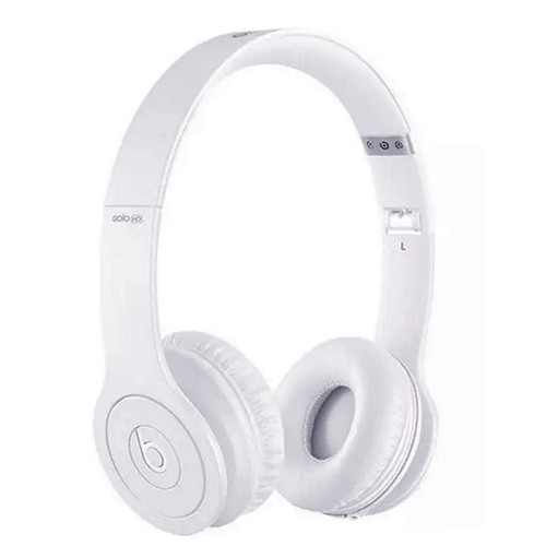 Beats by Dr. Dre Solo HD Foldable On-Ear Stereo Headphones w/Detachable Inline Remote/Mic 3.5mm Cable & Case (White)