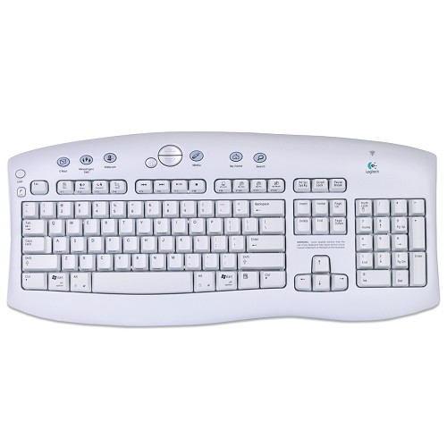 Logitech Cordless Access 104-Key Multimedia Keyboard w/USB-PS/2 RF Receiver (White)