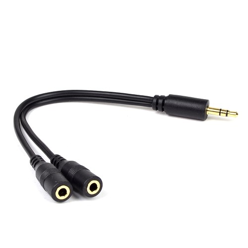 7.5" @.com ONA14TA036E 3.5mm (M) to Dual 3.5mm (F) Headphone Splitter Cable (Black)