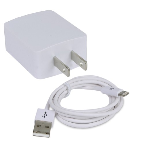 @.com ONA15TA108E 2.1A Single Port USB Wall Charger w/3' Lightning to USB Charge/Sync Cable (White)