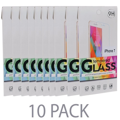 (10-Pack) Premium Tempered Glass Screen Protector for Apple iPhone 7 (4.7" / 9H)