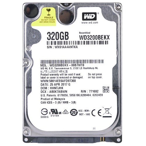 Western Digital Black 320GB SATA/600 7200RPM 16MB 2.5" Hard Drive