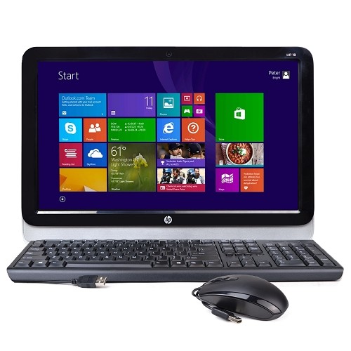 HP 18-5110 18" Fusion Dual-Core E1-2500 1.4GHz All-in-One PC - 4GB 500GB DVD±RW/W8.1/Webcam/WiFi-N