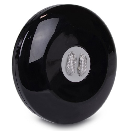 Que Design QUE-6000 Portable Dual USB Port 6000mAh Button-Shaped Power Bank (Black) - Retail Hanging Package