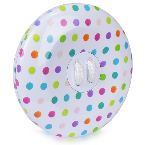 Que Design QUE-6000 Portable Dual USB Port 6000mAh Button-Shaped Power Bank (Polka Dot) - Retail Hanging Package